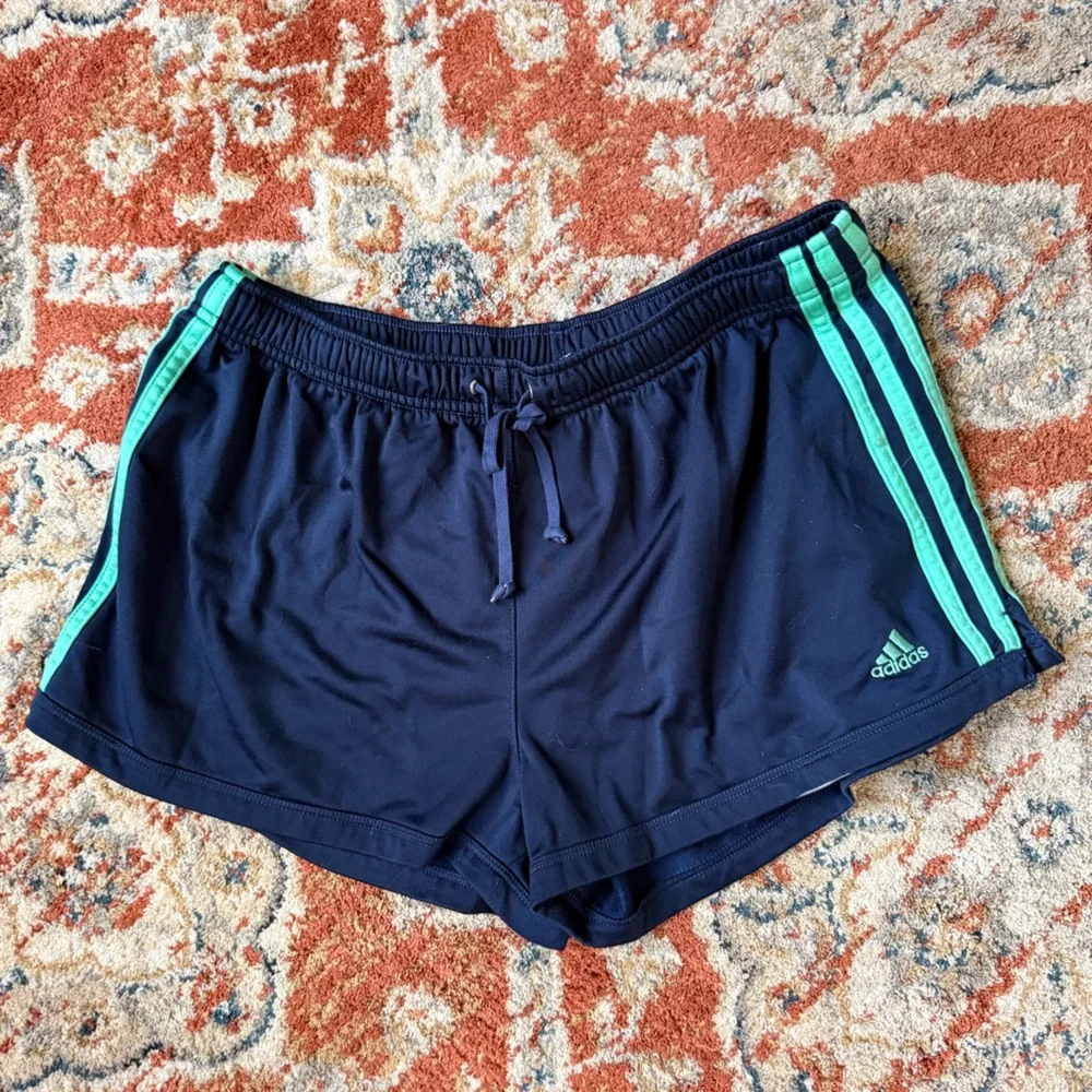 Adidas Blue and Green Athletic Shorts Lightweight Design - Picture 1 of 3